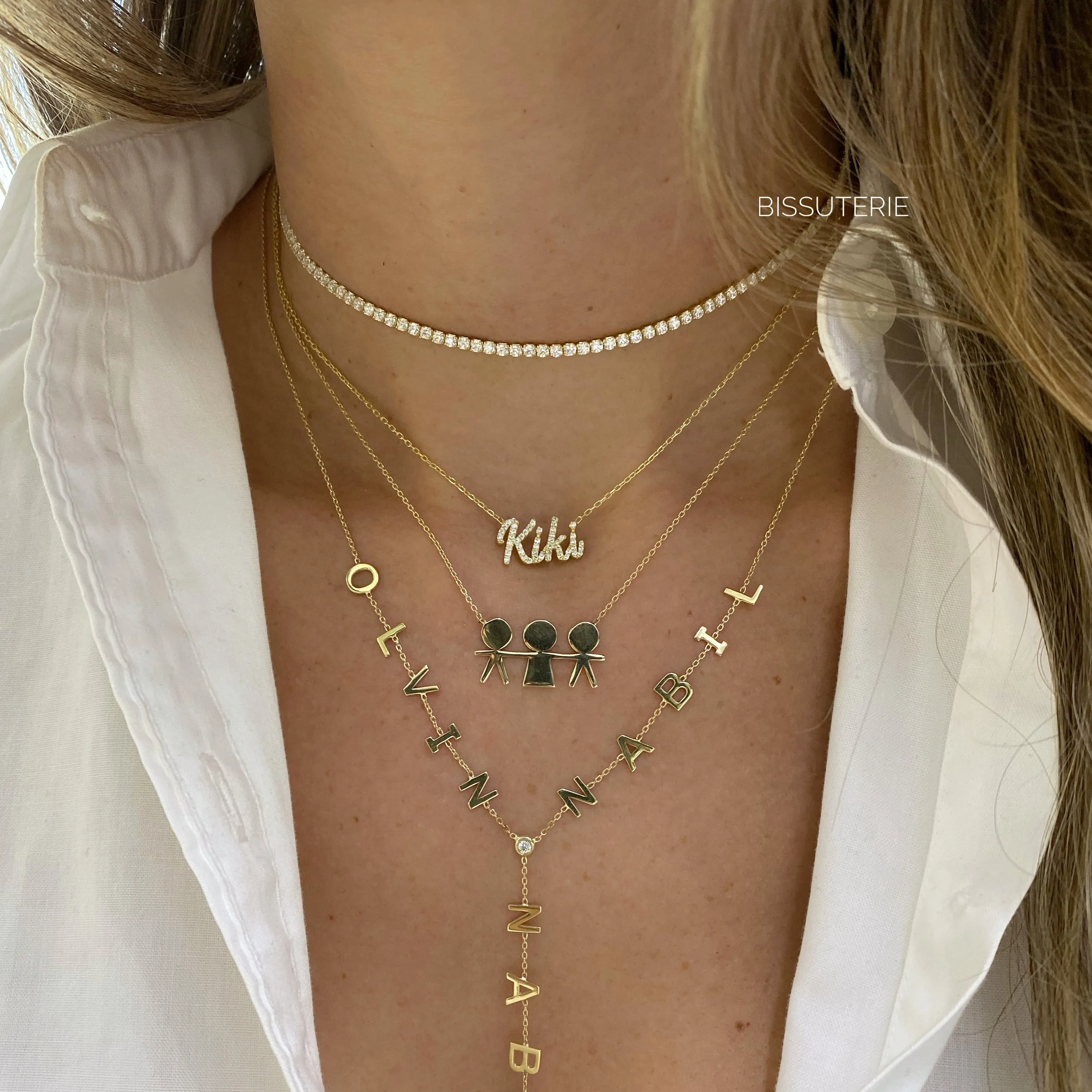 Gold 14K Flat kids Necklace
