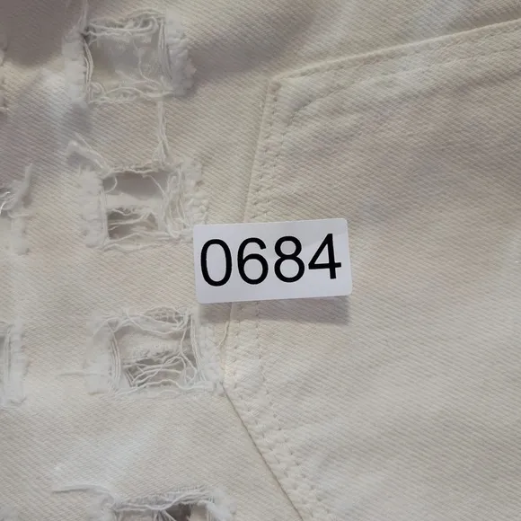 Good American Good '90s Cutoff Denim  Laser Short In  Bone 001 Size 16