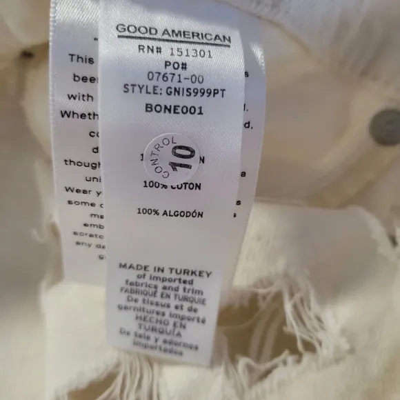 Good American Good '90s Cutoff Denim  Laser Short In  Bone 001 Size 16