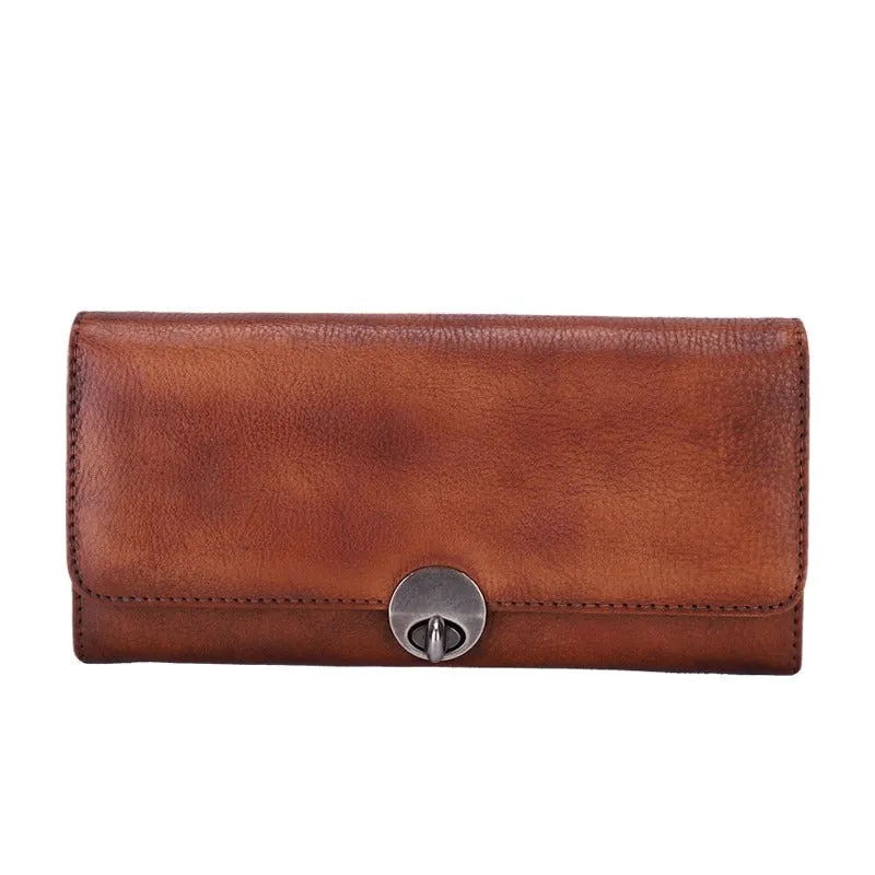 Green Classic womens Leather Flip Long Wallet Phone Wallet Clutch Wallet for Ladies