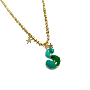 Green Jelly Initials Necklace