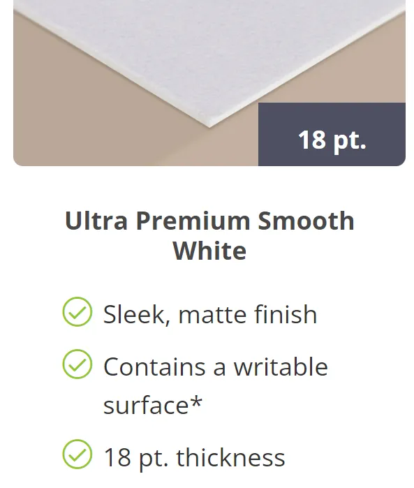 >>Business Cards, 2X3.5" , Ultra Thick 18Pt, Premium Smooth White ..두꺼운 고급 화이트지 명함