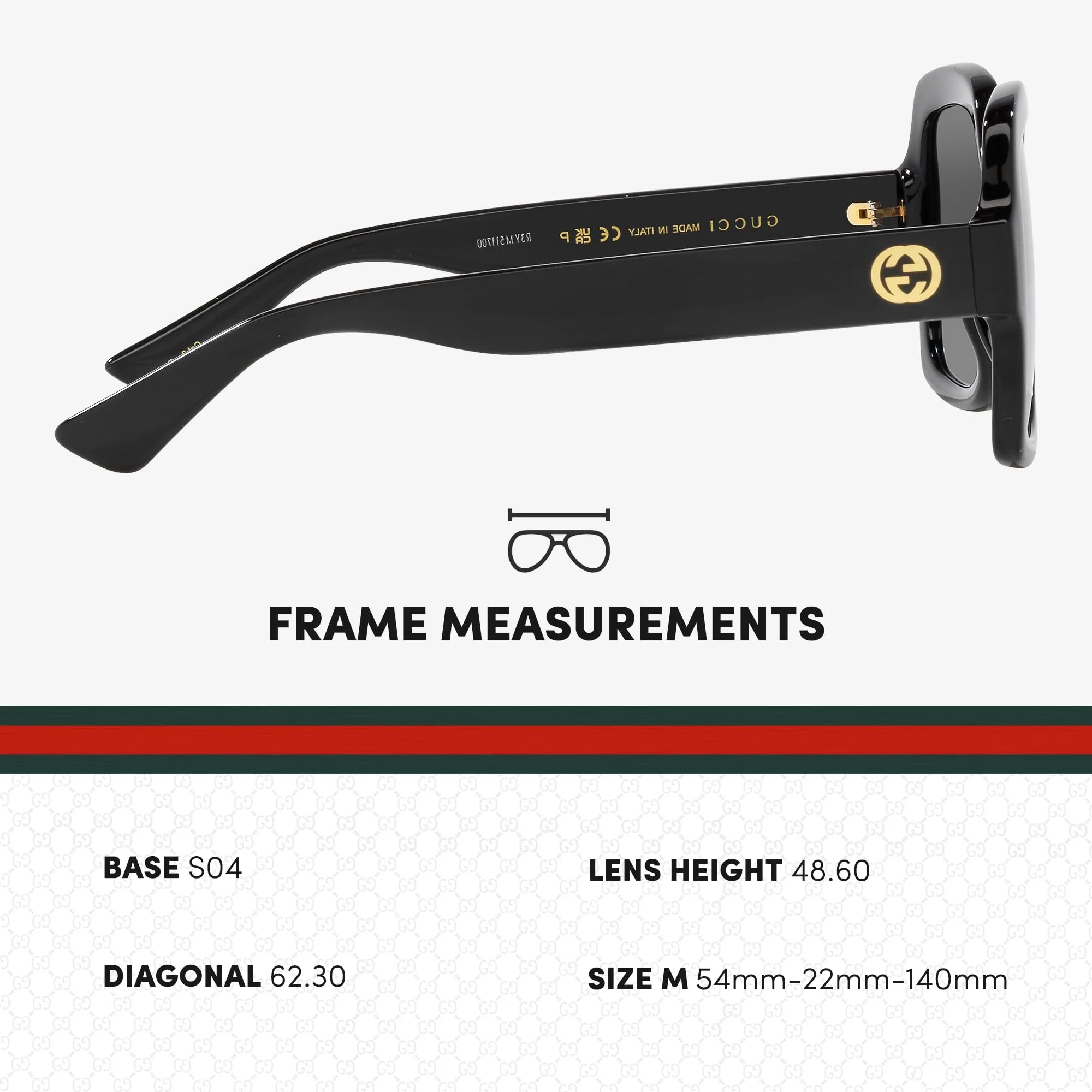 Gucci GG1337S Designer Oversized Square Shape Women Sunglasses: Square Frame Eyewear with Polarized Lenses - Epitome of Luxury and Style