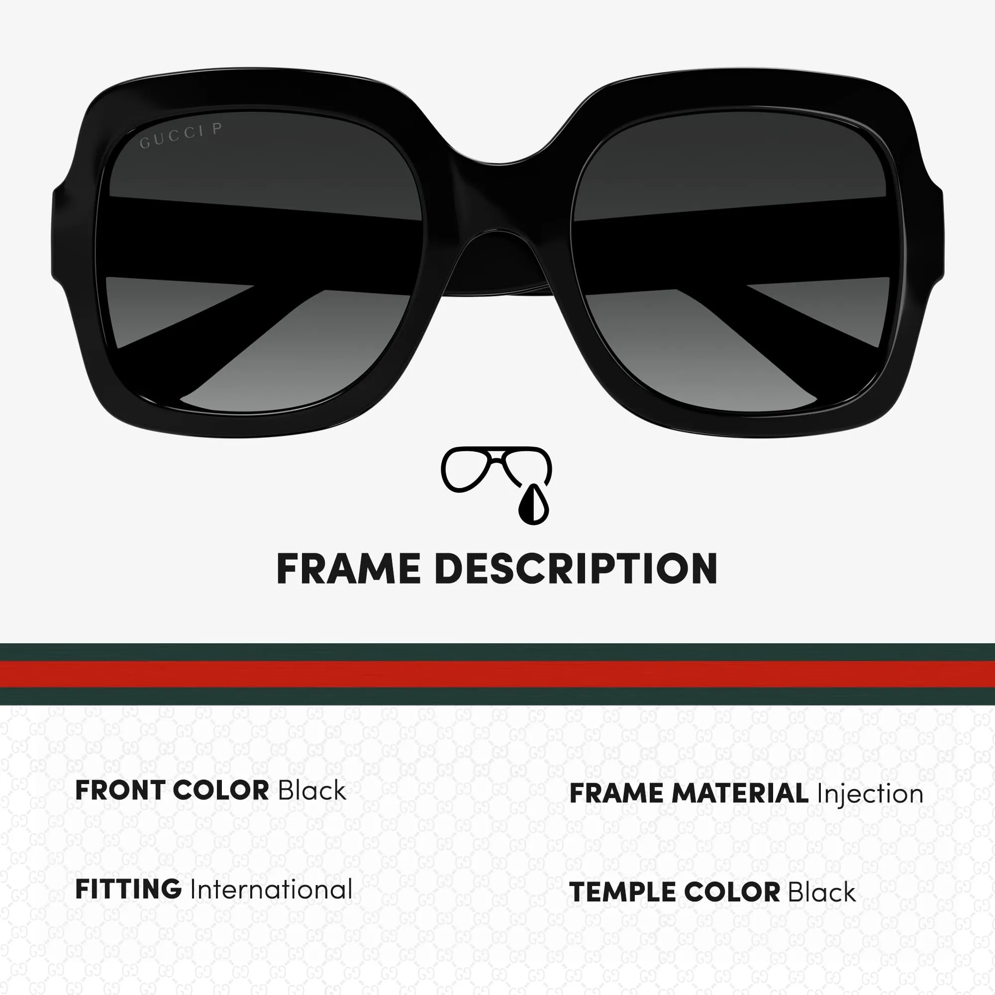 Gucci GG1337S Designer Oversized Square Shape Women Sunglasses: Square Frame Eyewear with Polarized Lenses - Epitome of Luxury and Style