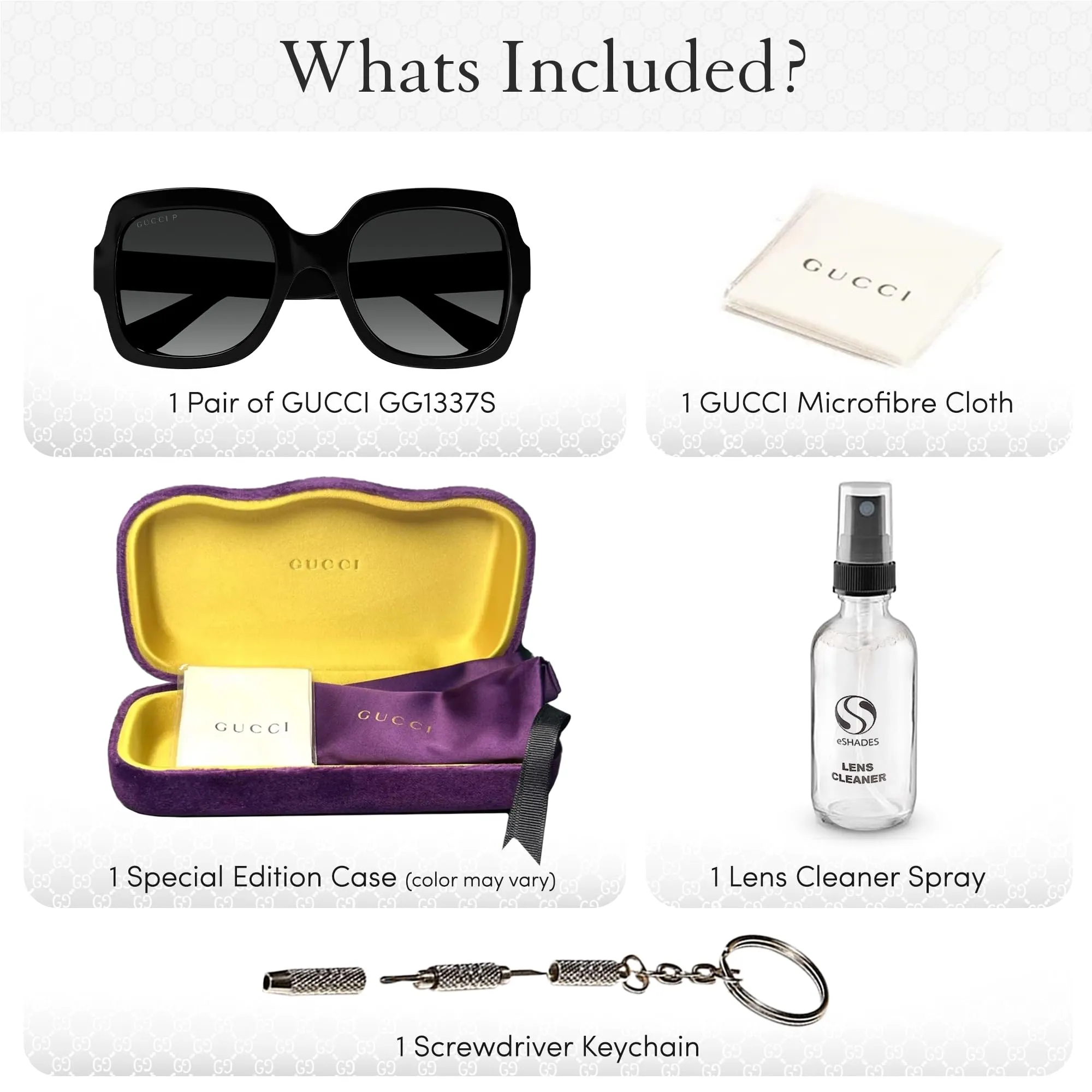 Gucci GG1337S Designer Oversized Square Shape Women Sunglasses: Square Frame Eyewear with Polarized Lenses - Epitome of Luxury and Style