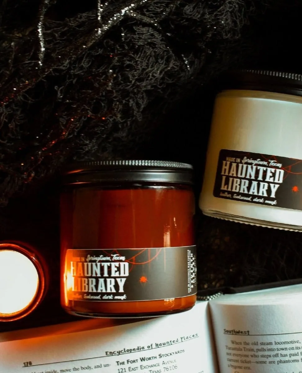 Haunted Library - Leather, Teakwood Candle