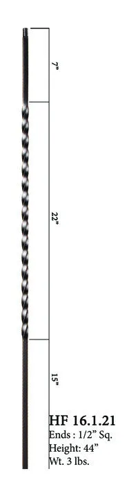 HF 16.1.21 Long Single Twist Iron Baluster