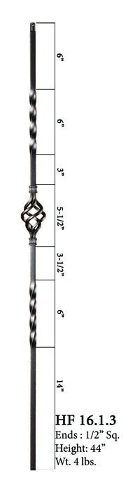 HF 16.1.3 Single Basket Iron Baluster