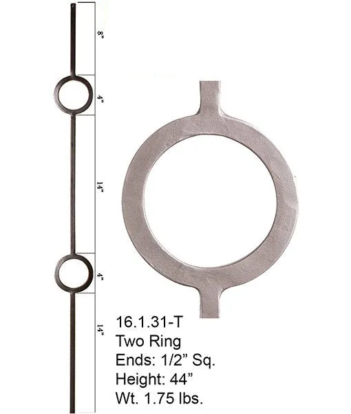 HF 16.1.31-T Double Ring Hollow Iron Baluster