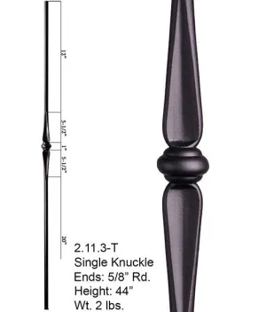 HF 2.11.3-T Single Knuckle Round Hollow Iron Baluster