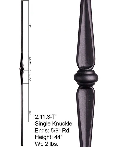 HF 2.11.3-T Single Knuckle Round Hollow Iron Baluster