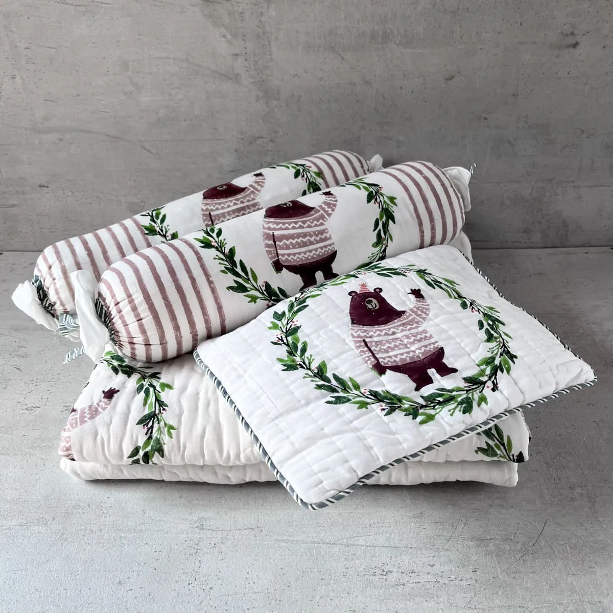Home Artisan Theodore Hand Block Print Cotton Quilt Set