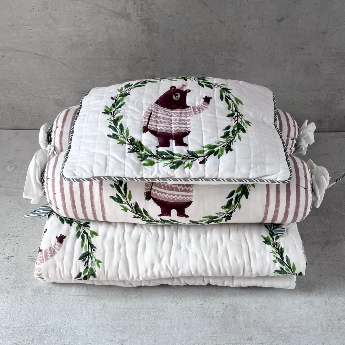 Home Artisan Theodore Hand Block Print Cotton Quilt Set