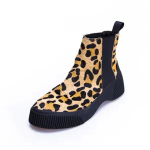 Hot Ladies Short Booties Horsehair Striped Mixed Color Women Ankle Boots Platform Slip-On Botas Mujer Shoes Woman