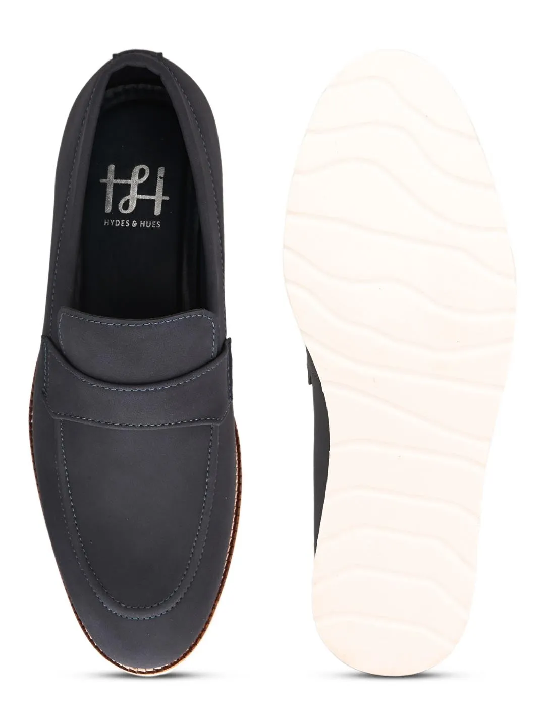 Hydes N Hues Men Blue Slip-On Casual Shoes