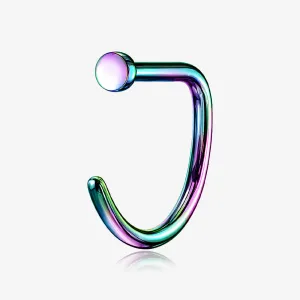 Implant Grade Titanium Colorline D-Shaped Flat Circle Top Nose Hoop