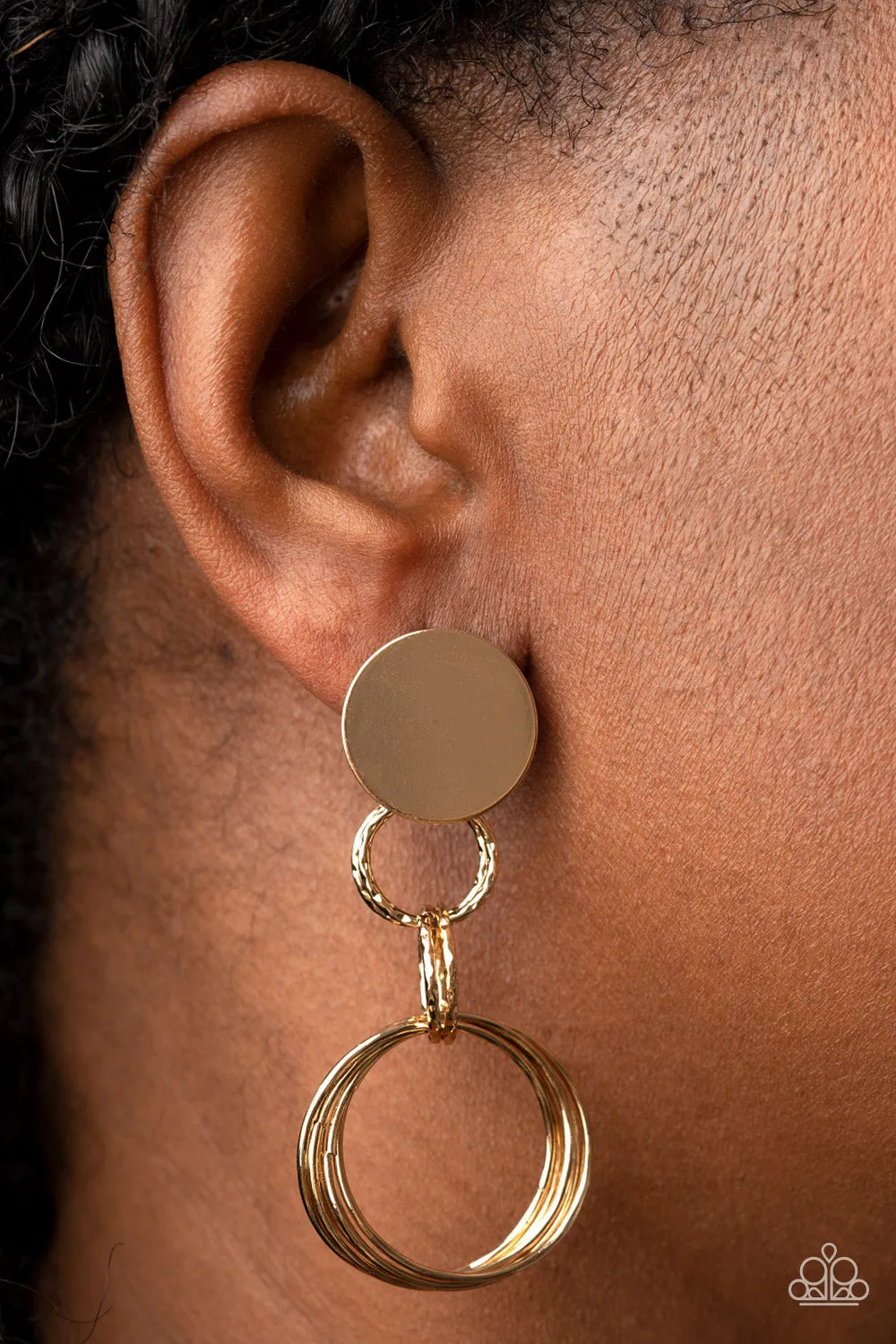 Industrialized Fashion - Gold Post Earring