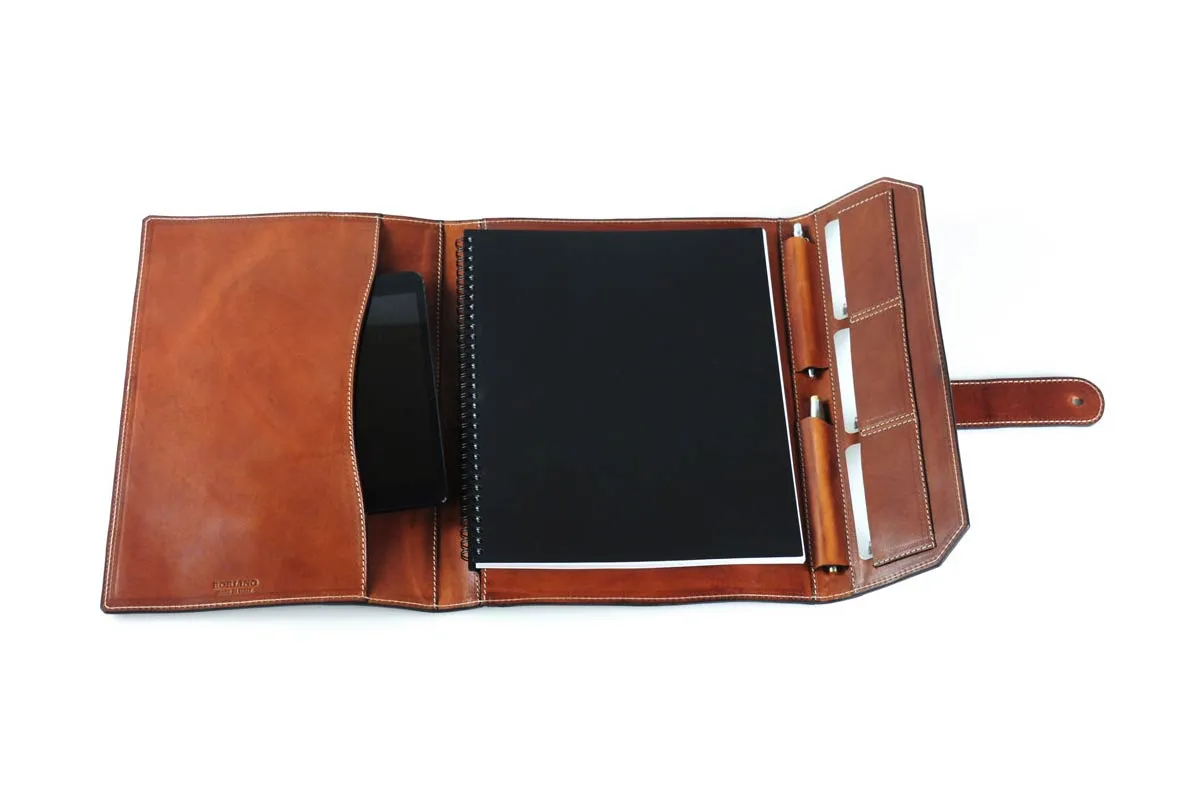 Italian Leather Handmade Post-Strap Brief Folio - Terra