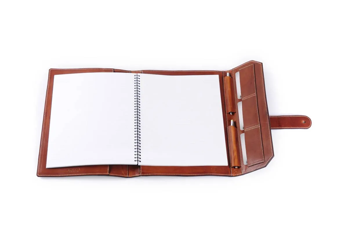 Italian Leather Handmade Post-Strap Brief Folio - Terra
