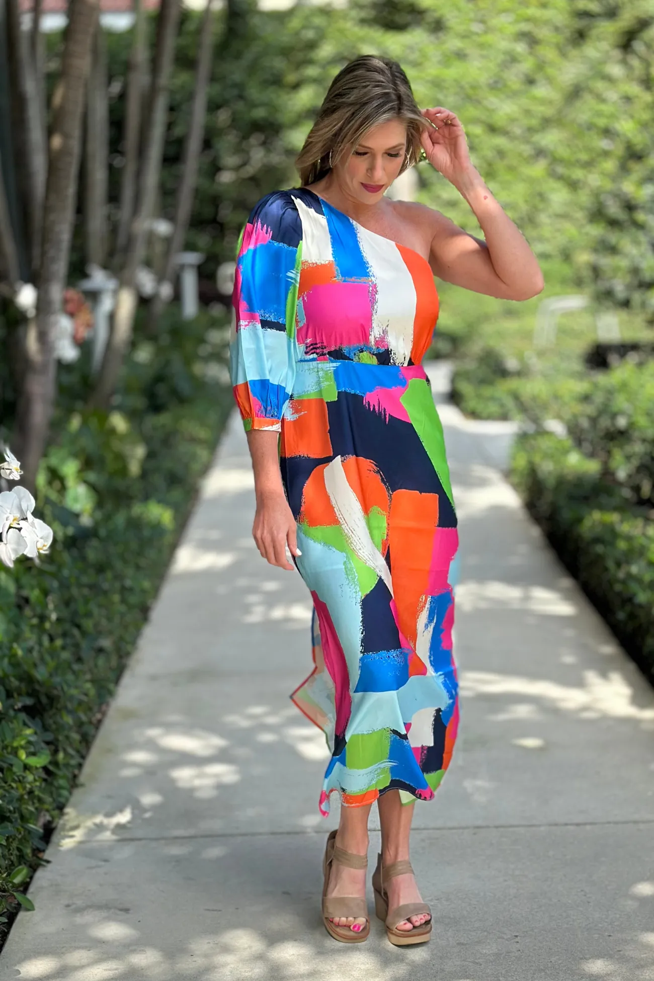 Jade Melody Tam Brushed One Shoulder Maxi Dress