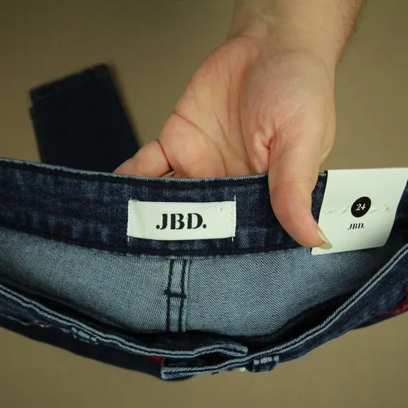 JBD Just Black Denim Skinny Jeans Women's Size 24 Side Seam Medium Wash NWT