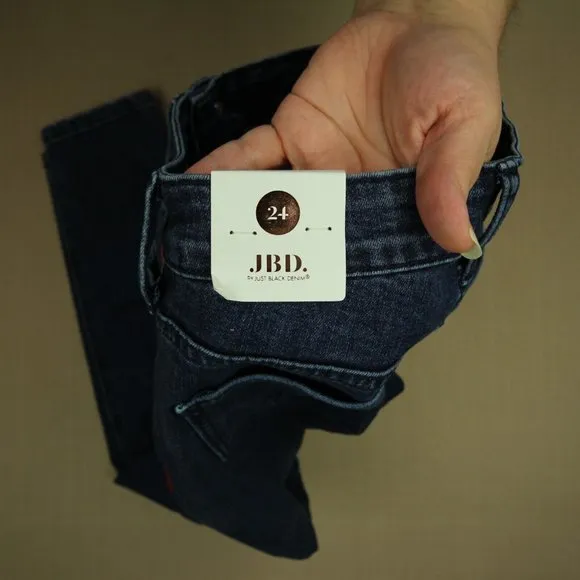 JBD Just Black Denim Skinny Jeans Women's Size 24 Side Seam Medium Wash NWT