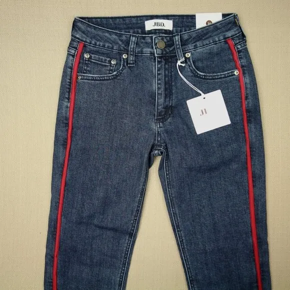JBD Just Black Denim Skinny Jeans Women's Size 24 Side Seam Medium Wash NWT