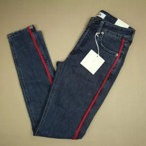 JBD Just Black Denim Skinny Jeans Women's Size 24 Side Seam Medium Wash NWT