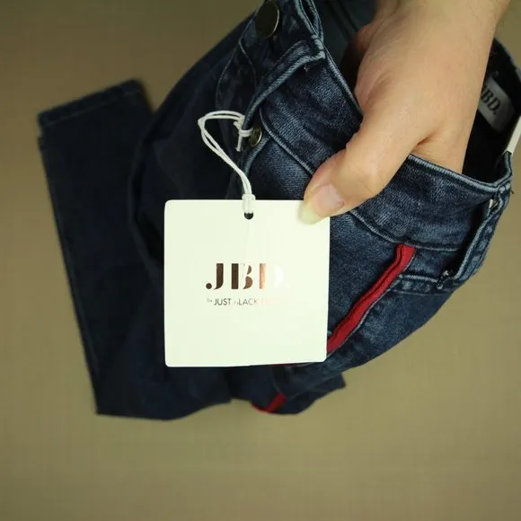 JBD Just Black Denim Skinny Jeans Women's Size 24 Side Seam Medium Wash NWT