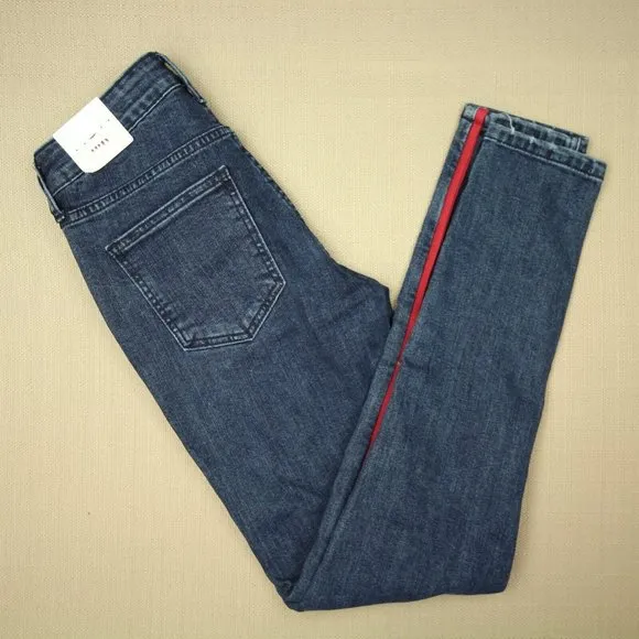 JBD Just Black Denim Skinny Jeans Women's Size 24 Side Seam Medium Wash NWT