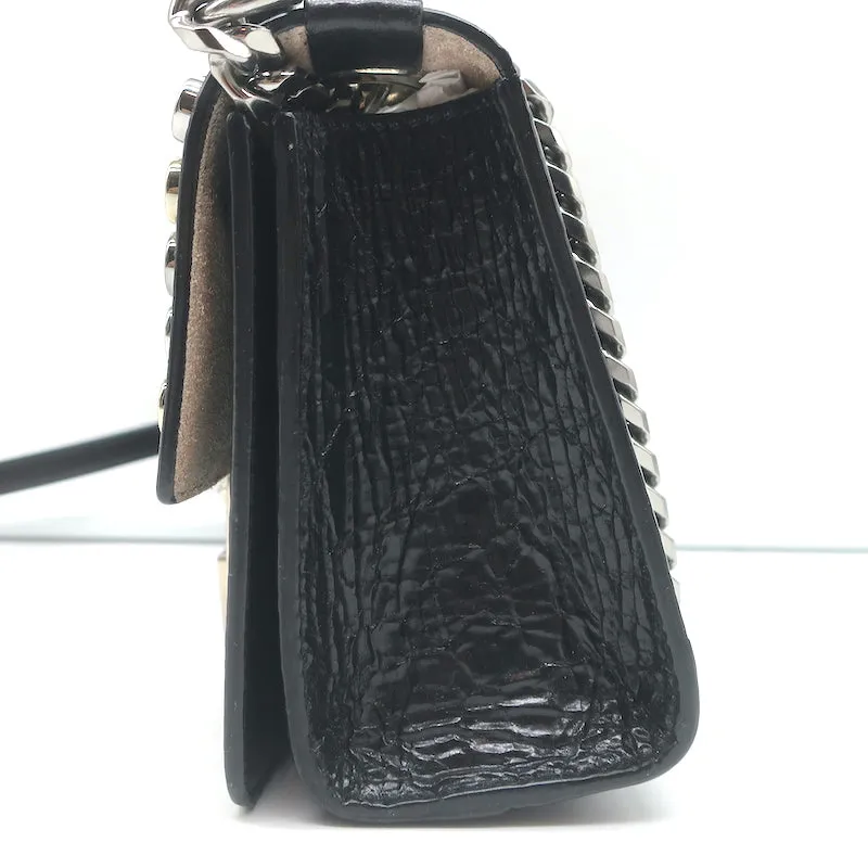Jimmy Choo Rebel Soft Mini Crossbody Bag Black Studded Crinkled Leather NEW