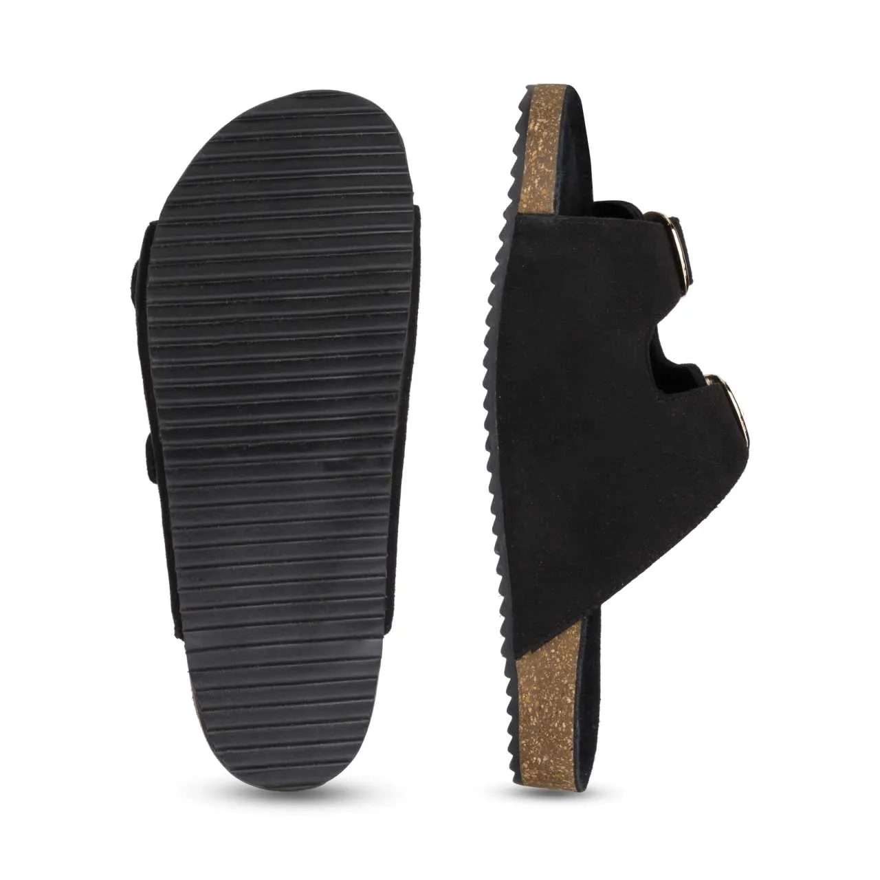 Jorain Black Suede Comfort Slipons