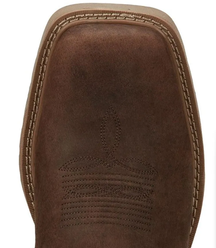 Justin Men's Waterproof Square Toe All Around Walnut Brown Water Buffalo | SE3114