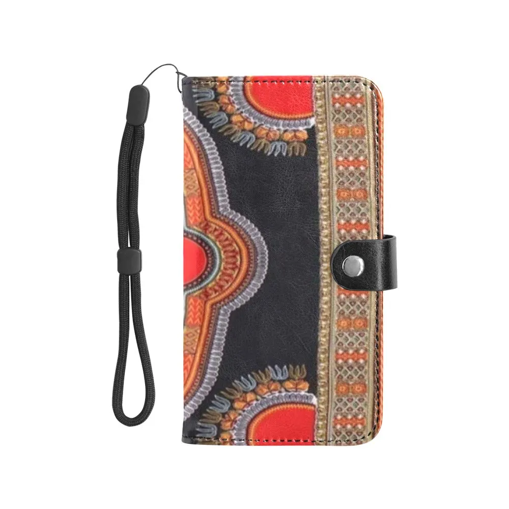 Kampala  African Print Flip Leather Mobile Phone Purse