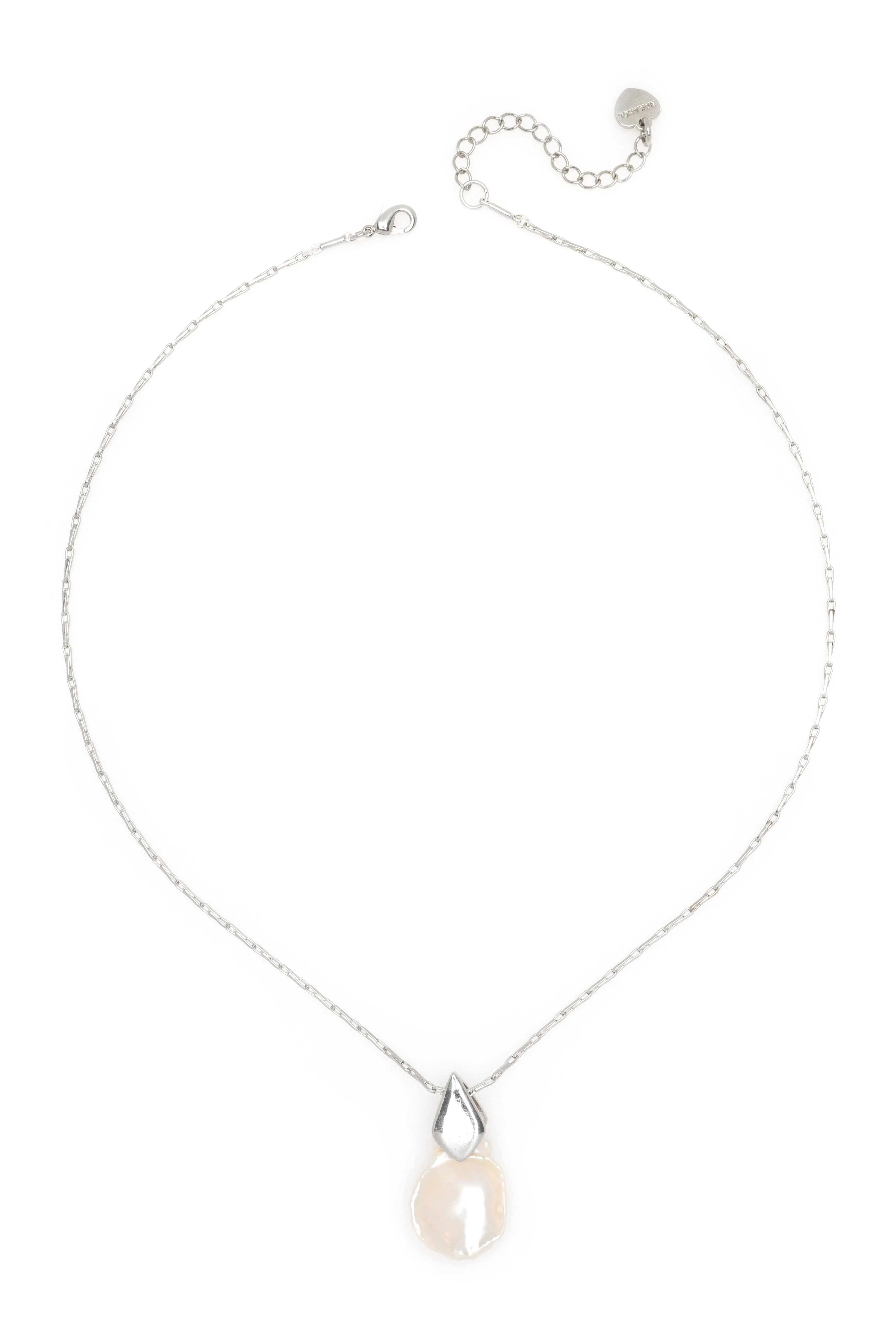 Keshi Flat Pearl Pendant Necklace