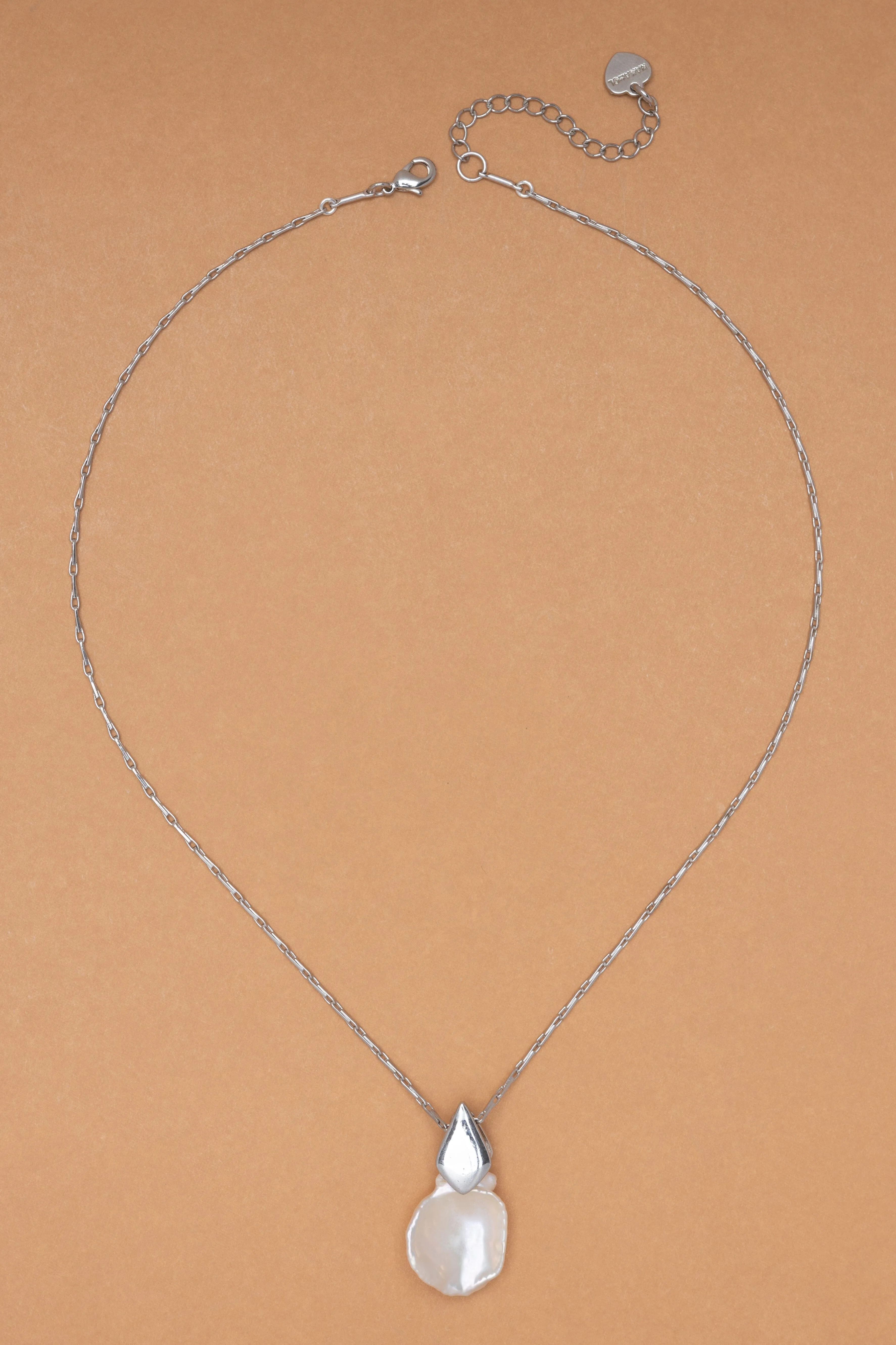 Keshi Flat Pearl Pendant Necklace