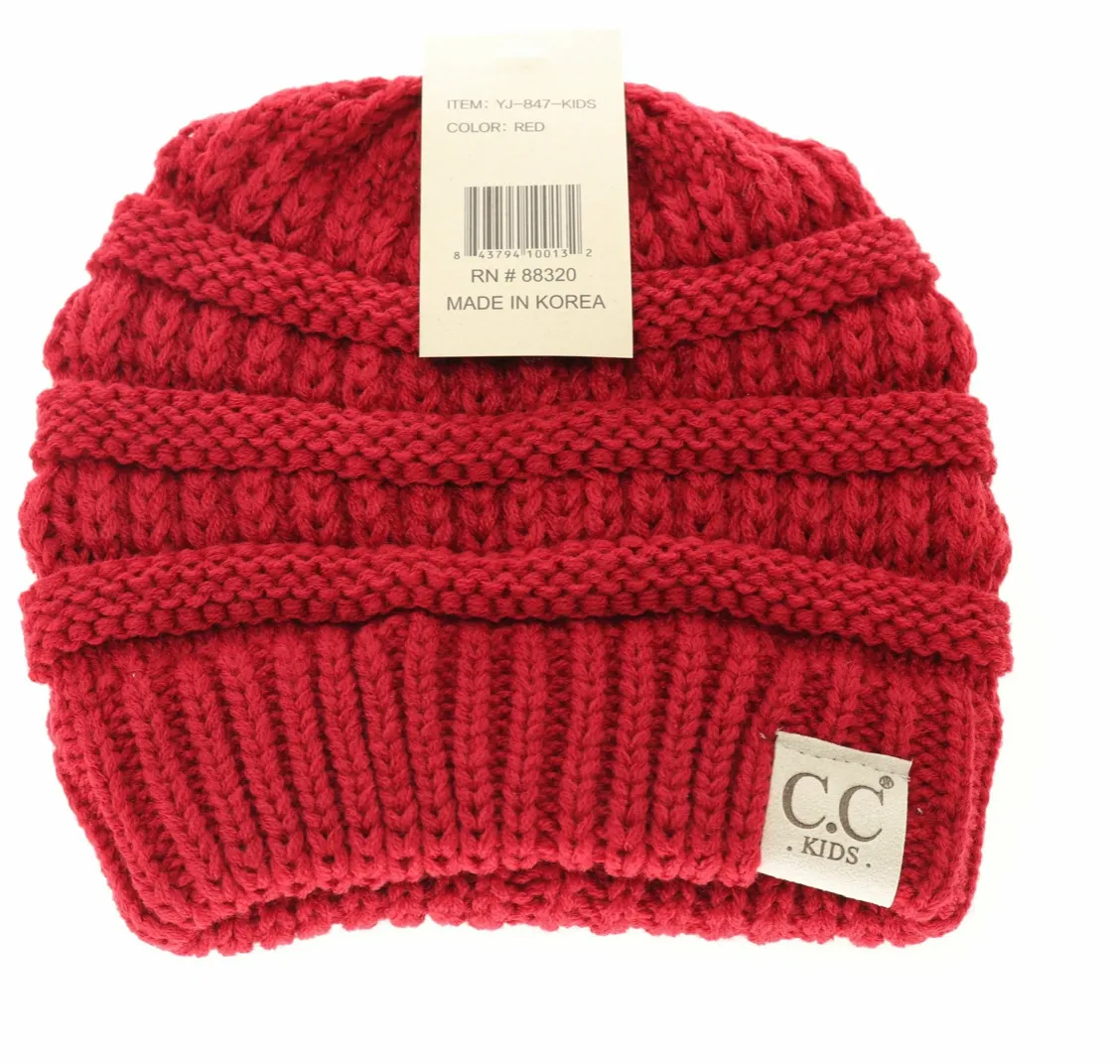 Kids Solid Knit Beanie