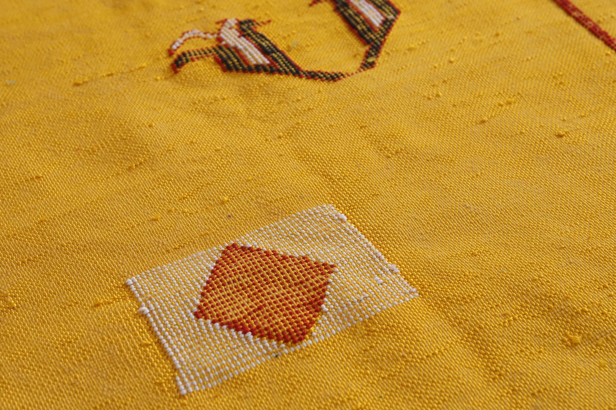 Kilim rug - Moroccan yellow flat woven rug - Handmade rug