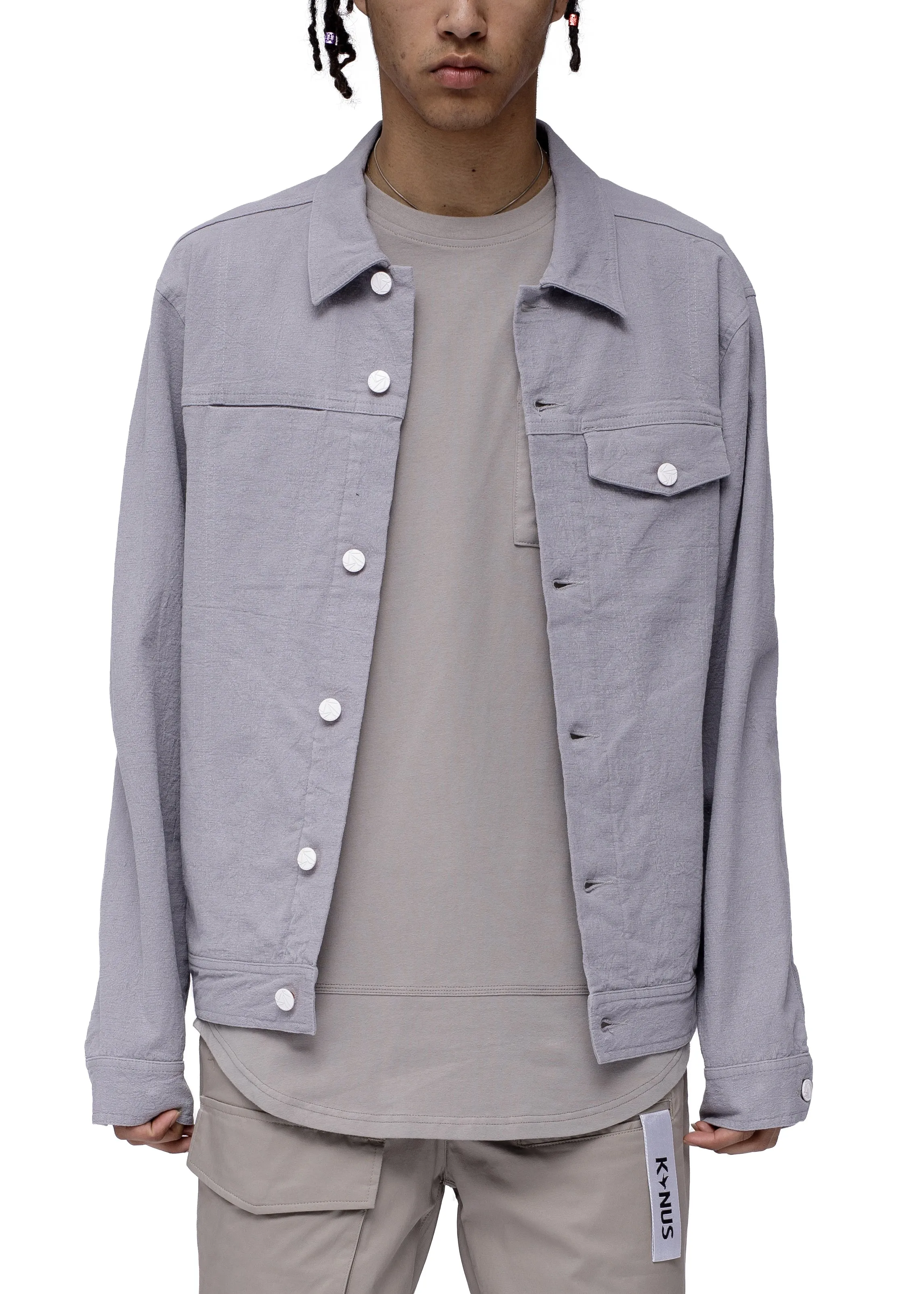 Konus Men's Trucker Jacket In Grey