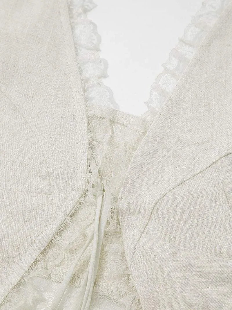 Lace-Trim Tie-Front Top