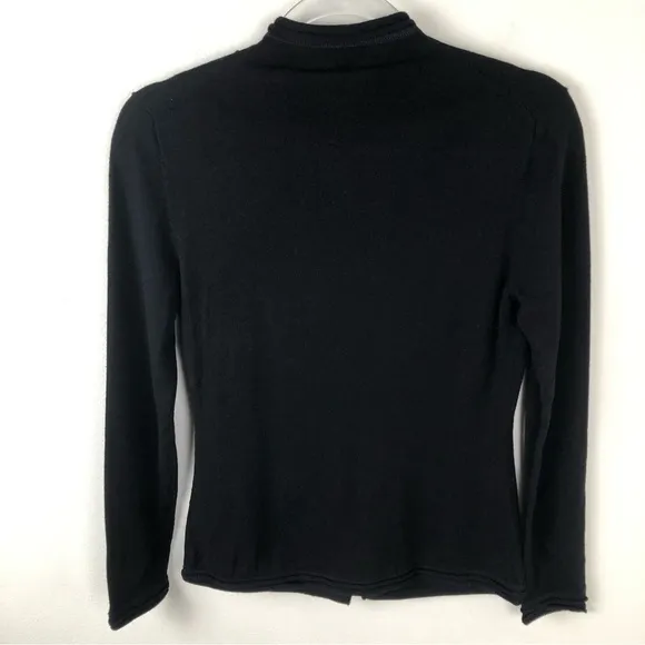 Lafayette 148 - Asymmetrical Gathered Button Front Merino Wool sweater size: P
