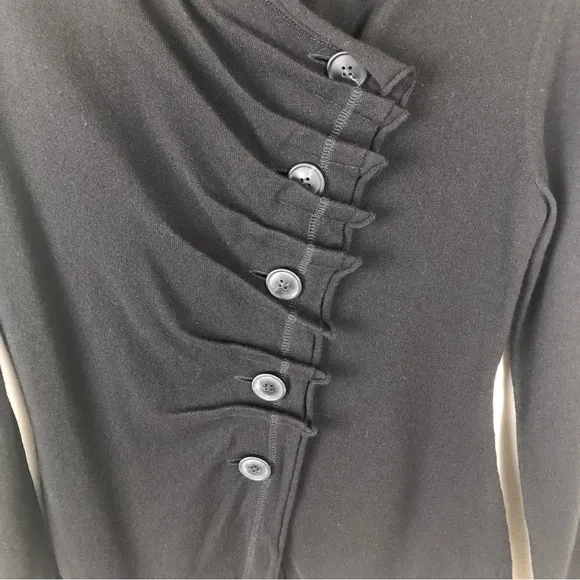 Lafayette 148 - Asymmetrical Gathered Button Front Merino Wool sweater size: P