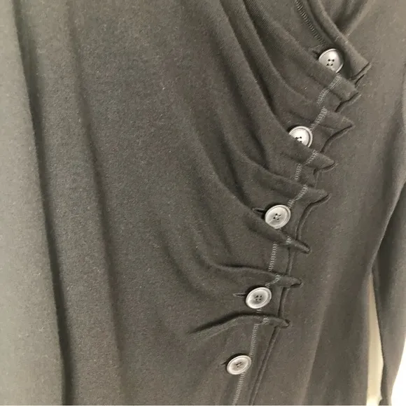 Lafayette 148 - Asymmetrical Gathered Button Front Merino Wool sweater size: P