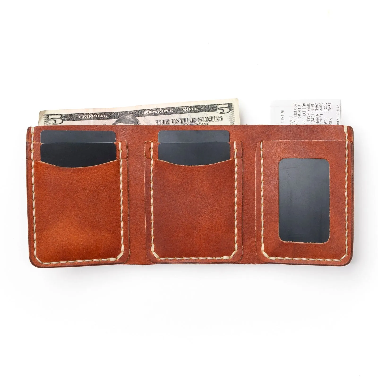 Last Batch: Leather Trifold Wallet - English Tan