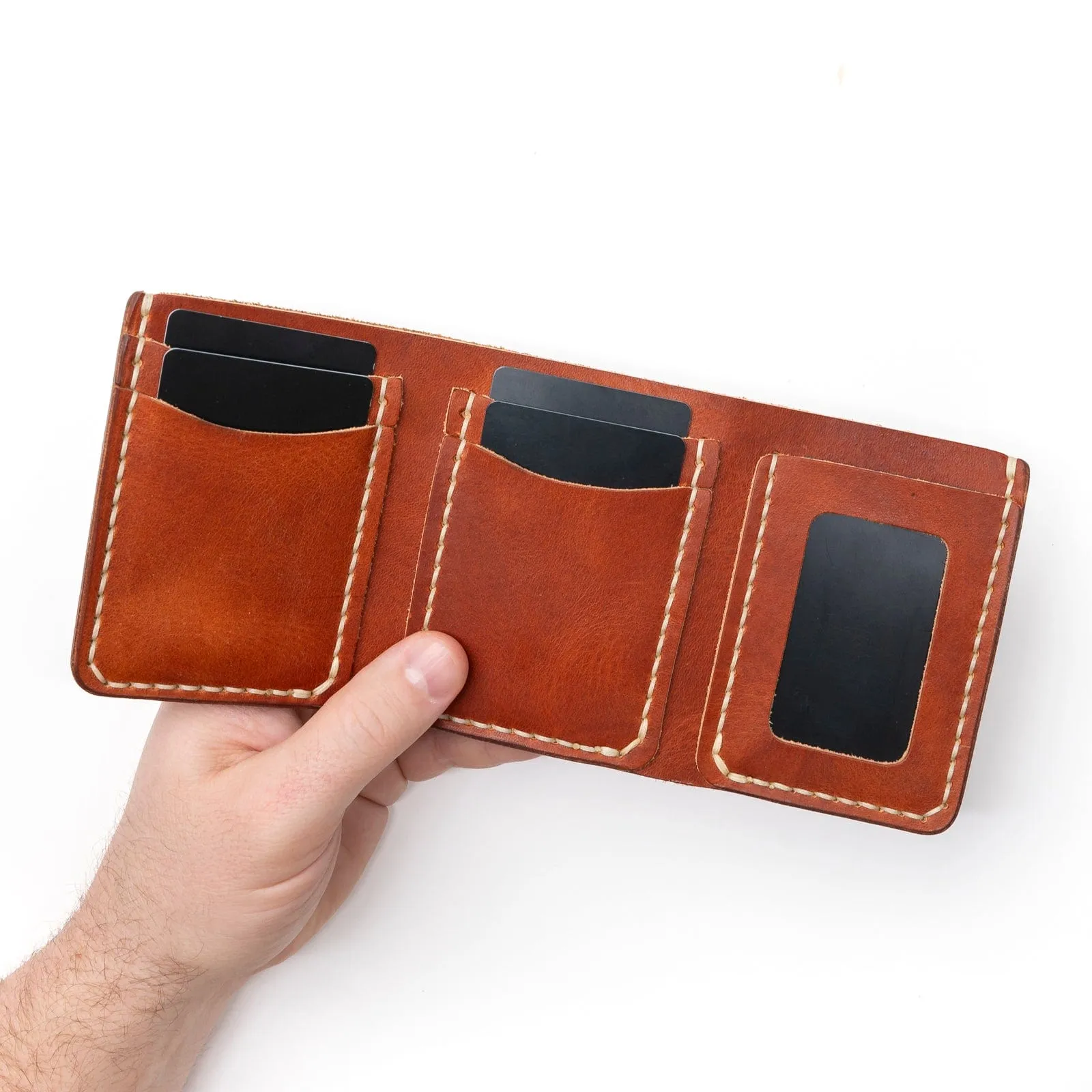 Last Batch: Leather Trifold Wallet - English Tan