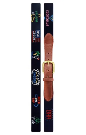 LAST CALL NEEDLEPOINT BELT - MIDNIGHT