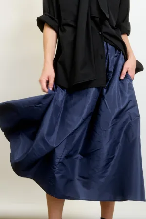 LE SKIRT | navy silk taffeta