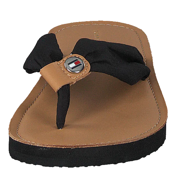 Leather Footbed Beach Sandal Black Bds