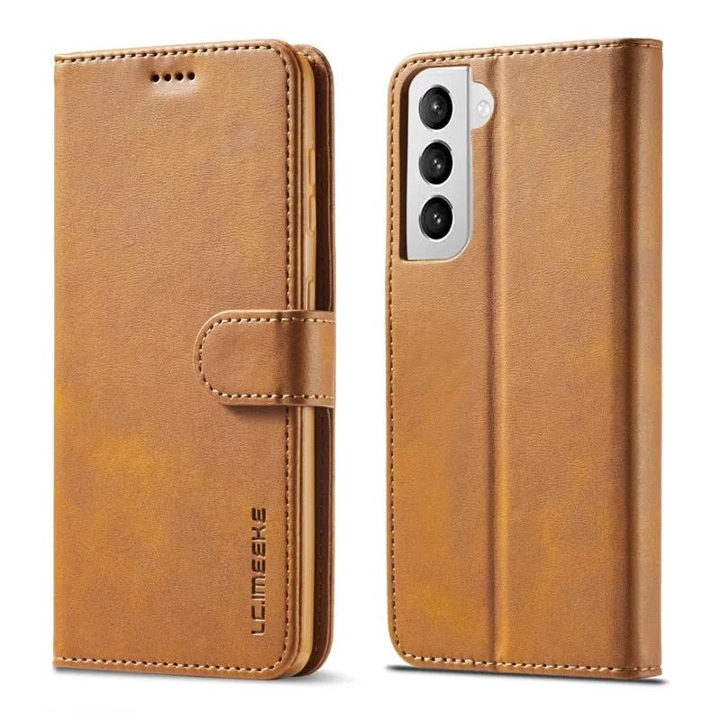 Leather Wallet Flip Case For Samsung Galaxy