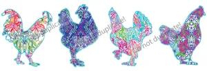 Lilly P Chickens Vinyl Heat Transfer